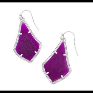 Kendra Scott purple jade and silver Alex earrings